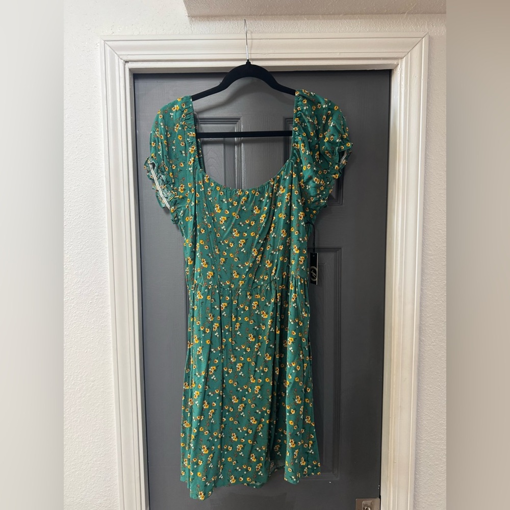 Liberty Love Green Floral Mini Dress